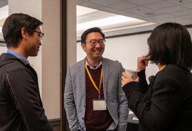 Students networking at the Blockchain Tax Conference